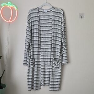 Nine West Black and White Striped Cardigan